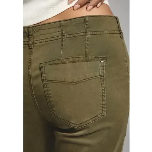 Anthropologie Pilcro Demilune Boot Utility Flare Pant Green Women's Size 26 - Picture 10 of 15